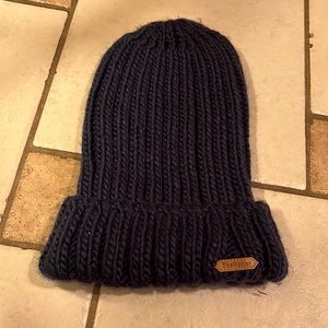 Blue knit beanie